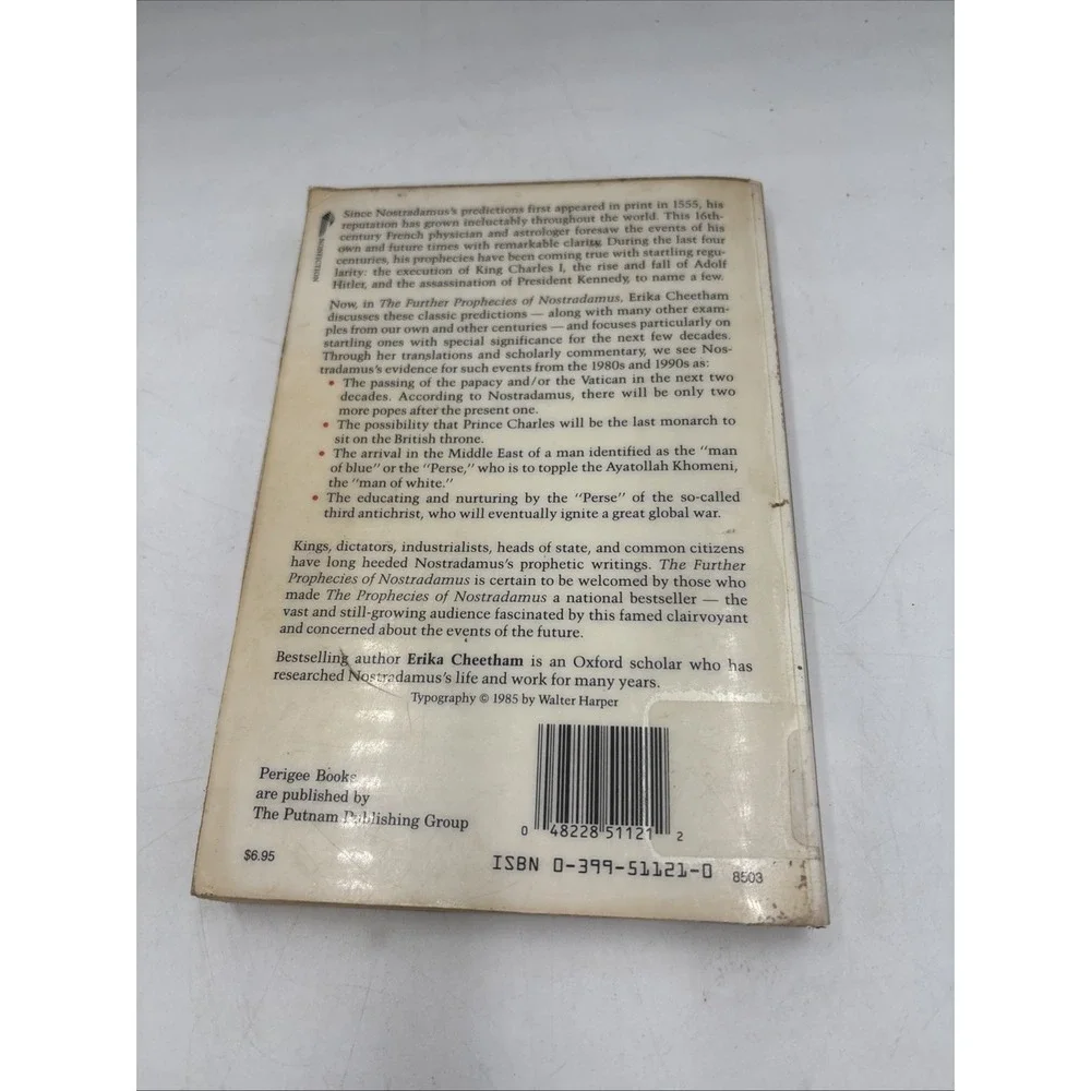 The prophecies of - Paperback, by Nostradamus; Cheetham Erika - Good